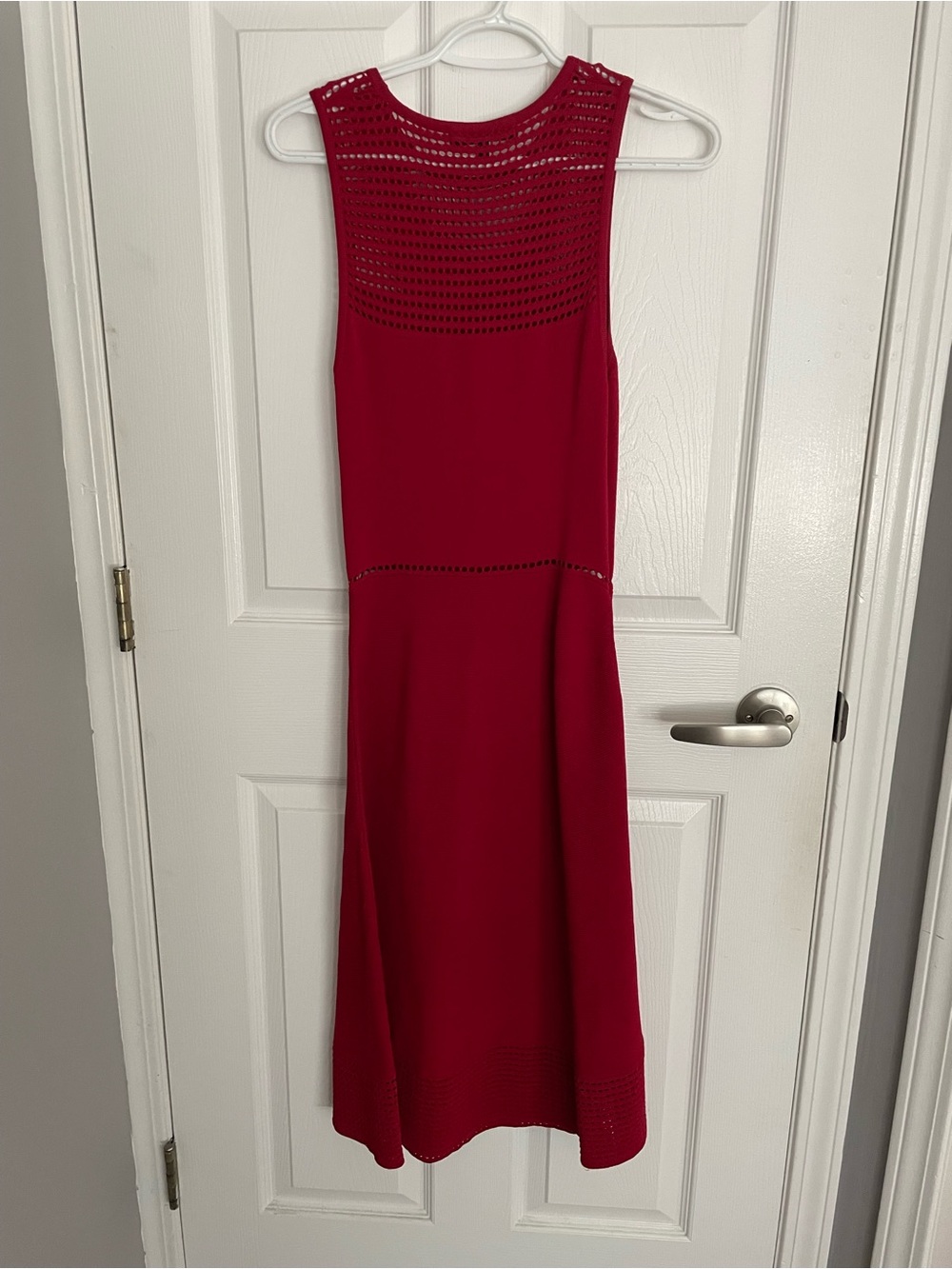 Dynamite Sleeveless Knit Midi Dress in Deep Red
